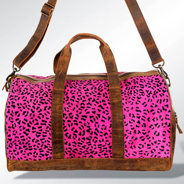 American Darling Duffel Hair On Genuine Leather Western Women Bag | Handbag Duffle Weekend Travel Bags for